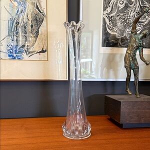 Elegant Clear swag Glass Vase Mcm mid century modern vintage style